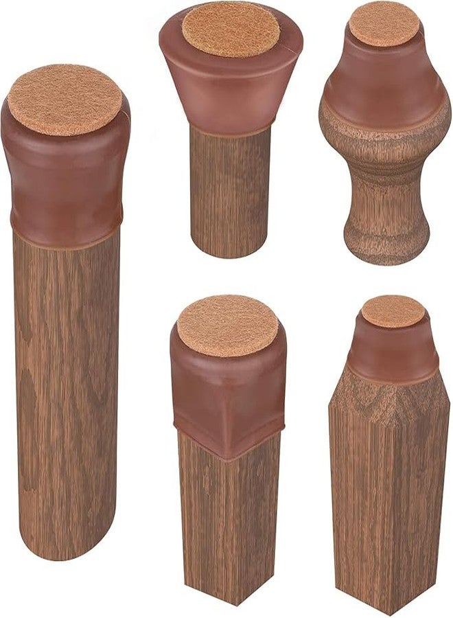 أغطية أرجل الكراسي المصنوعة من السيليكون من سوينليش، 8 قطع | واقيات أرجل الأثاث للأرضيات | أغطية أرجل الكراسي والطاولات مانعة للانزلاق لمنع الخدوش والضوضاء | وسادات مطاطية مرنة للأرضيات الخشبية (بني) - Image 5